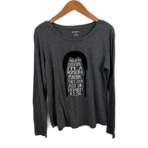 Eddie Bauer Wednesday Adams Grey Long Sleeve Tee Size Large Casual